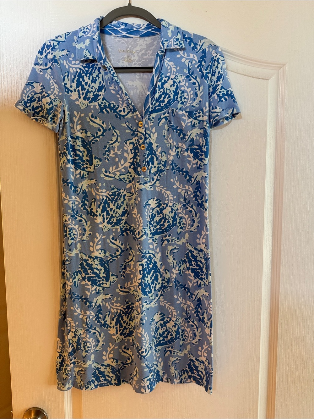 Lilly Pulitzer Light Blue Printed Polo Dress